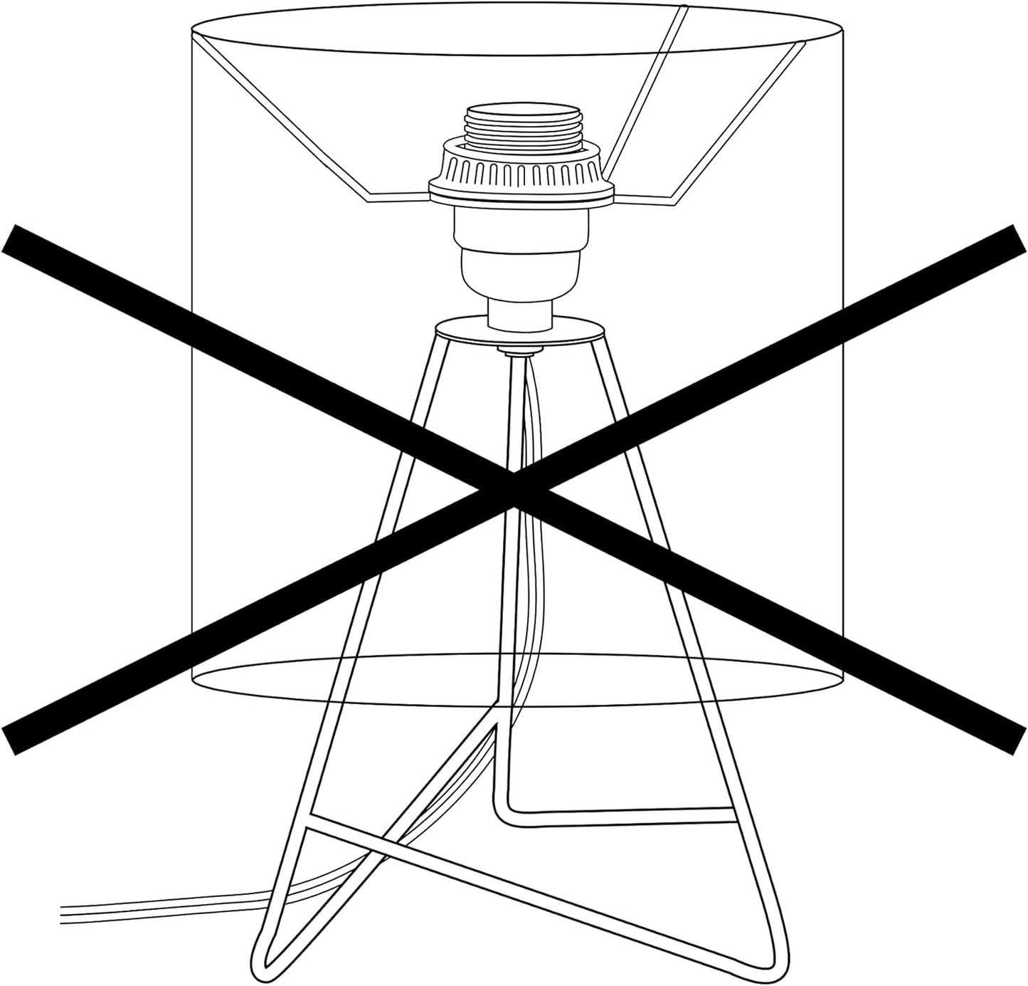 Simple Designs LT2066-GDW 13.5" Down to the Wire Metal Table Lamp with Fabric Shade, Gold with White Shade