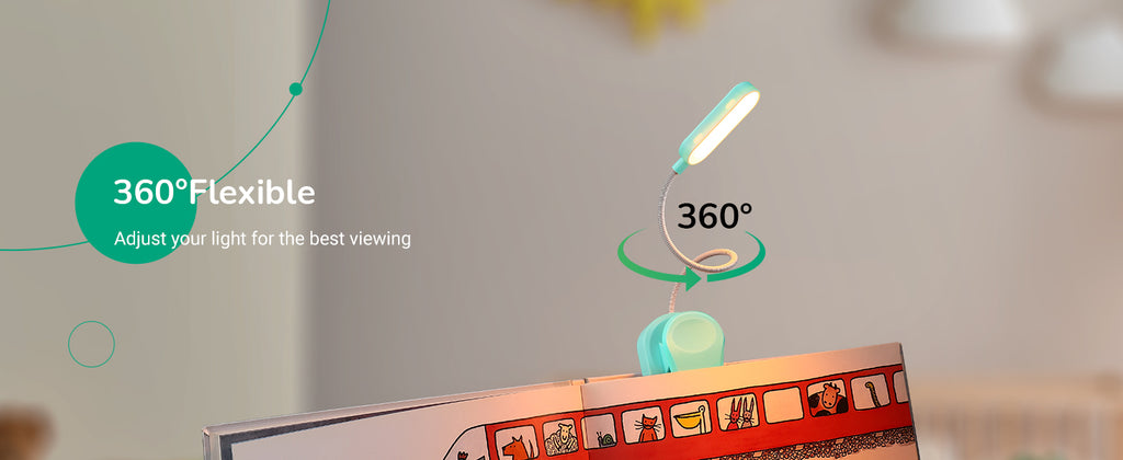 USB Rechargeable Dimmable Book Light, 3 Color Modes, 2 Charging Modes-HBRL11C1
