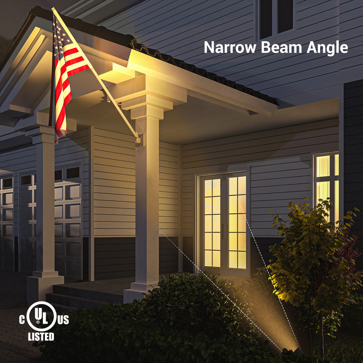 Waterproof Outdoor Spotlight 3000K 2-Level Dimmable (507lm 8.75W/263lm 4W) with 5ft Extension Cord-HGSL10A