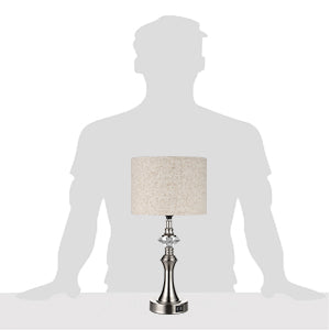 3-Way Dimmable Touch Control Table Lamp with 2 USB Ports, 2 Pack-HLTL06C1