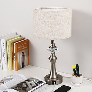 3-Way Dimmable Touch Control Table Lamp with 2 USB Ports, 2 Pack-HLTL06C1