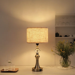 3-Way Dimmable Touch Control Table Lamp with 2 USB Ports, 2 Pack-HLTL06C1