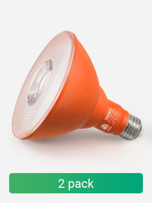18W Dimmable Orange Flood Light Bulb (2 Pack)-HLBP38C