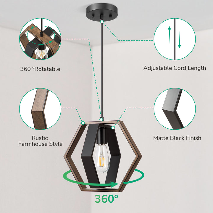 Pendant Lights, Adjustable Height (1 Pack)-HHPL14C