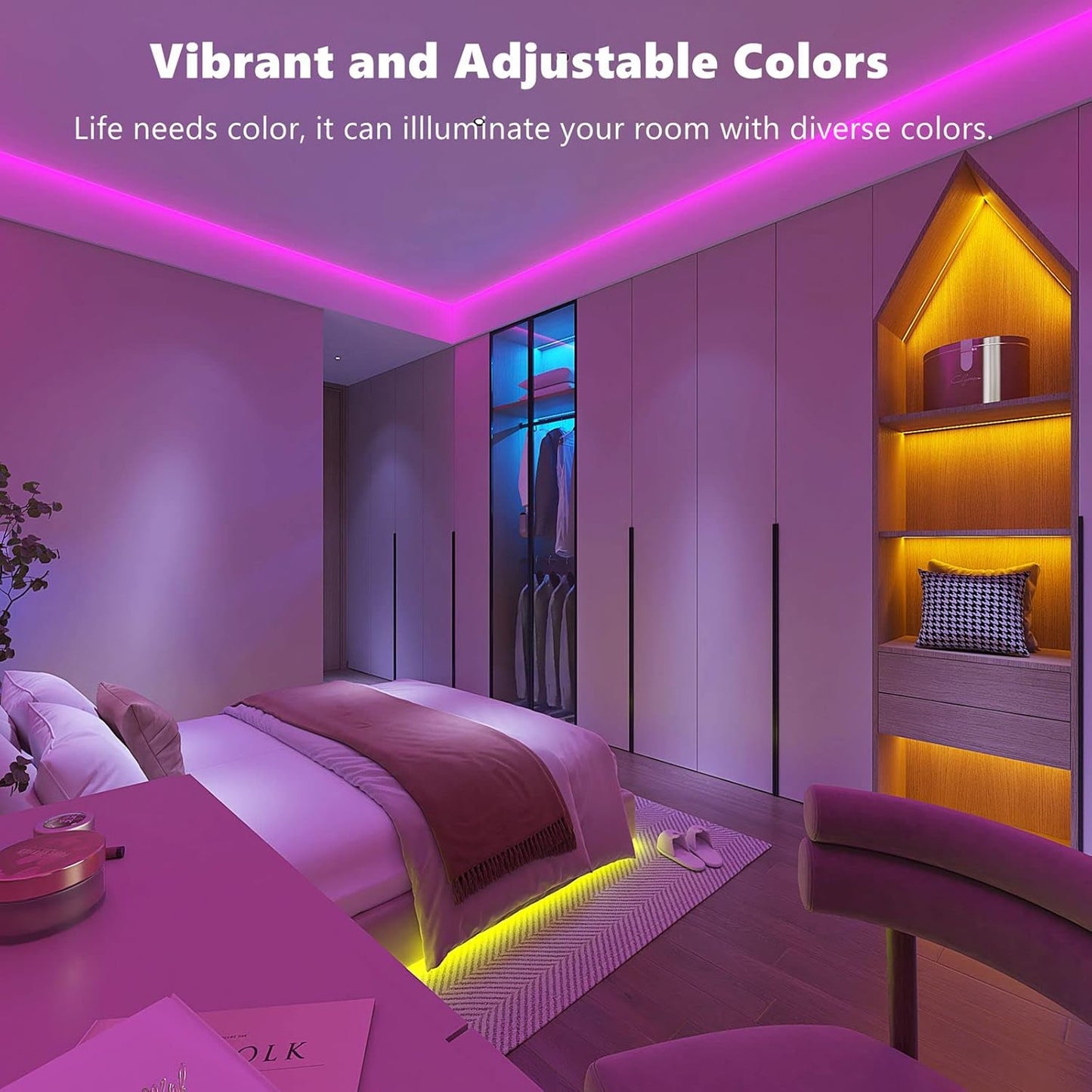 Smart RGB Led Strip Lights with 44-Key Remote