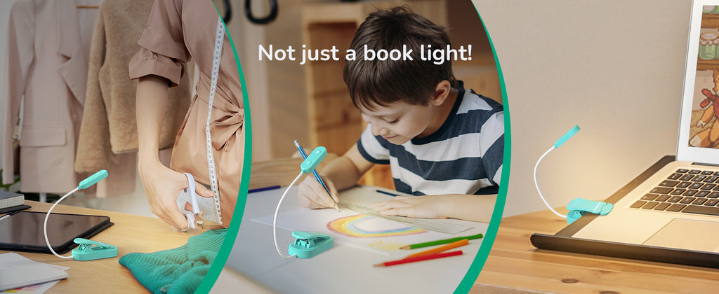 USB Rechargeable Dimmable Book Light, 3 Color Modes, 2 Charging Modes-HBRL11C1