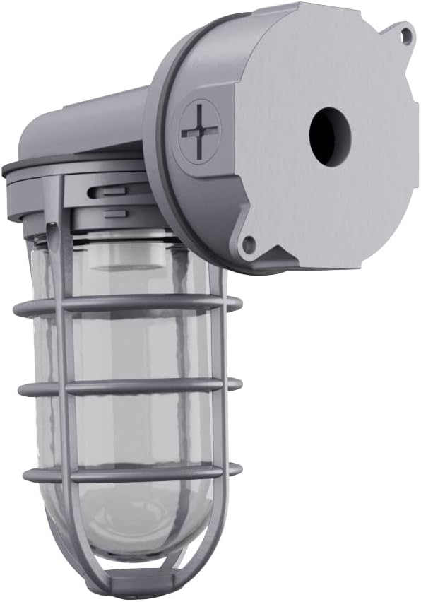 Industrial Utility Vapor Tight Wall Lamp - 150W, 120V, Gray