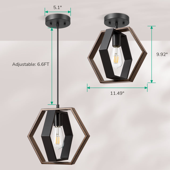 Pendant Lights, Adjustable Height (1 Pack)-HHPL14C