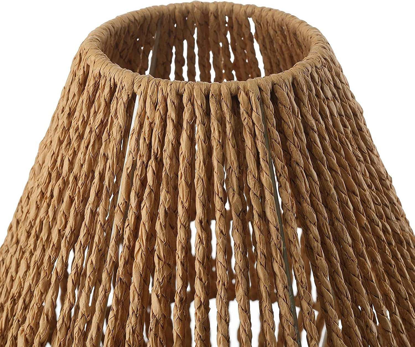 Boho Table Lamps for Bedroom,Small Natural Woven Bedside Lamp Paper String Nightstand Lamp Boho Couch Side Table Lamp Basket Lantern Good for Living Room Kids Room Nursery Room Cafe Bar Decor.