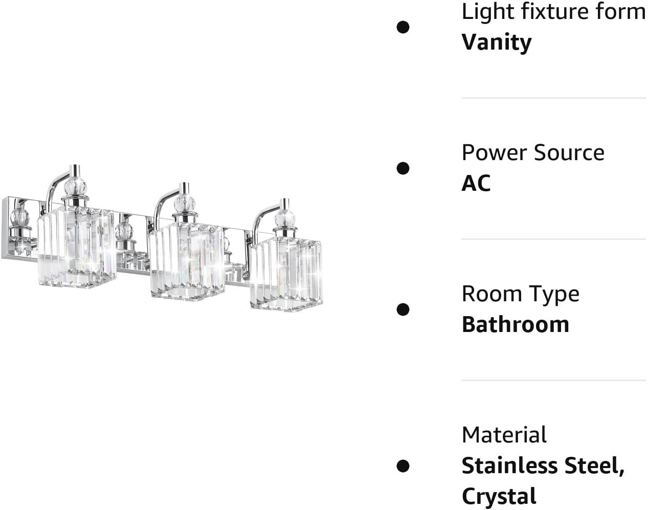 Crystal Bathroom Vanity, Chrome, bathroom vanity lights, wall light