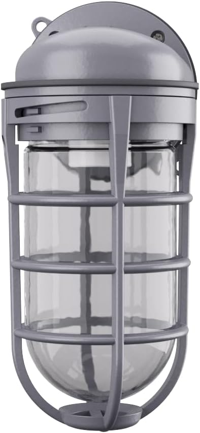 Industrial Utility Vapor Tight Wall Lamp - 150W, 120V, Gray