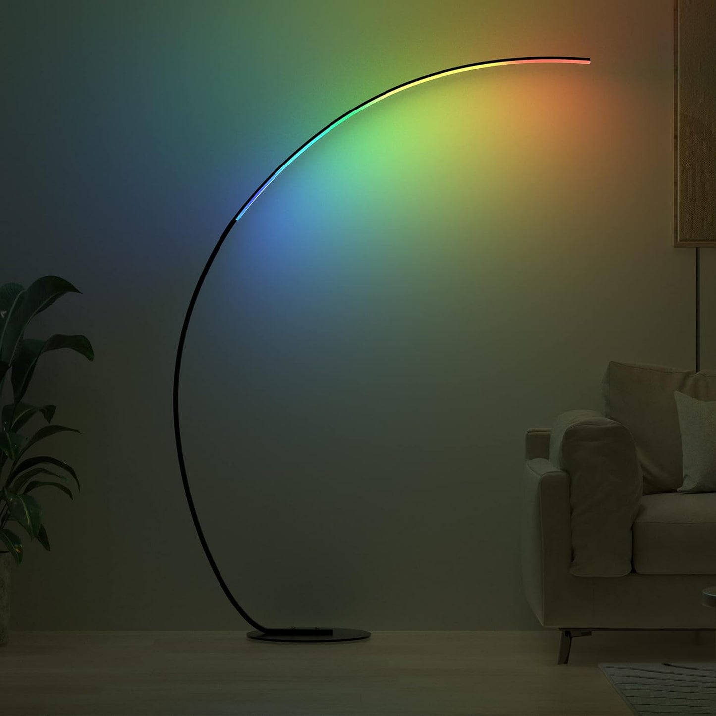 RGBW Modern Arched Standing Floor Lamp | 69.99" | Dimmable