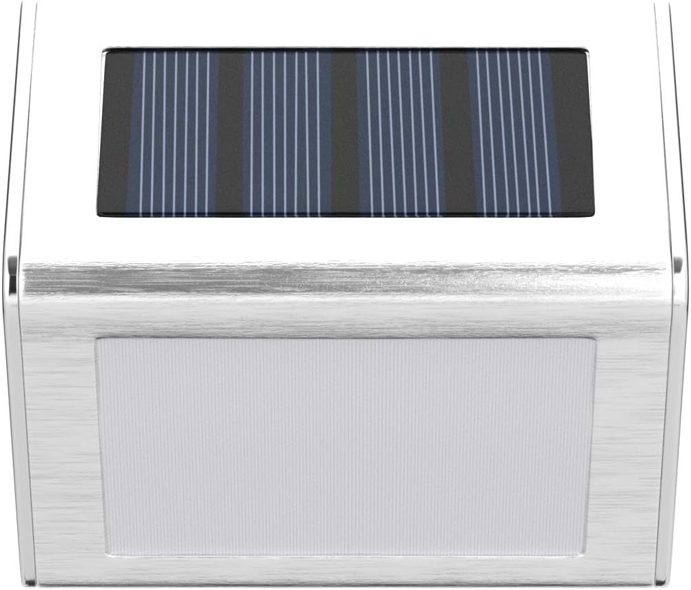 12 Pack Solar Fence Lights - Waterproof LED Step Lighting, Cold White