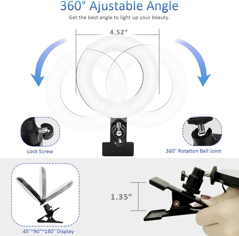 Video Conference Lighting Kit - Ring Light for Monitor Clip On