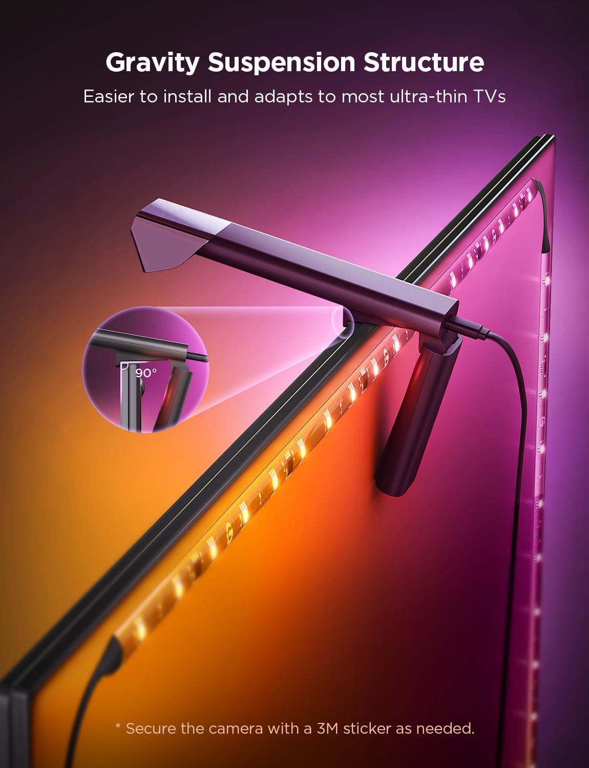Govee TV Backlight 3 Lite - RGBICW Wi-Fi LED Strip Lights with Camera