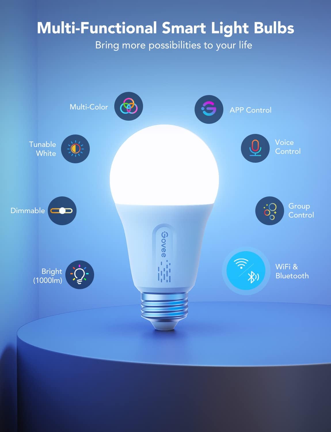 LED Smart Light Bulbs - 1000LM, Color Changing, Wi-Fi & Bluetooth