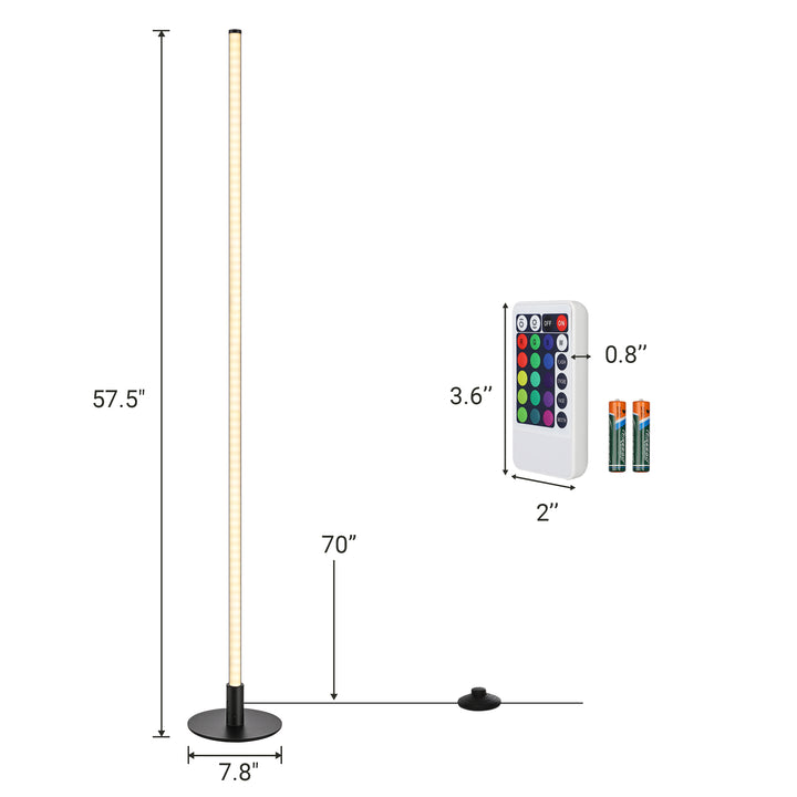 Black RGBW, Mood Lighing, Smart WiFi Dimmable Floor Lamp with App & Remote Control, 1 Pack-HFLK02W