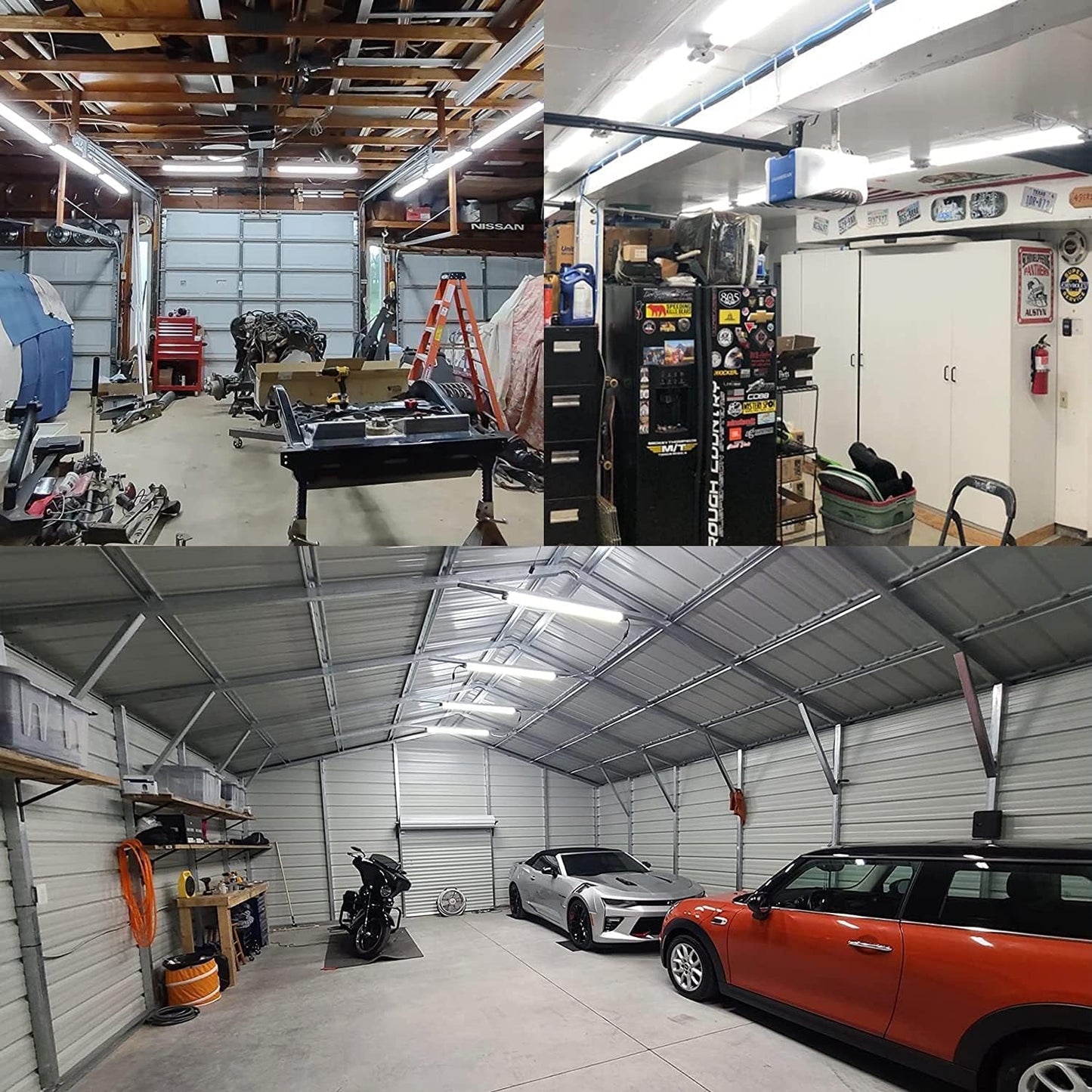 4 Pack 4FT LED Shop Light Linkable, 4400lm, 42w(250w Equivalent), 5000K Utility Shop Lights, Hanging or Flush Mount, with Power Cord and On/Off Switch (Sold Exclusively by Weize, other are Scammers) theluminousdecor