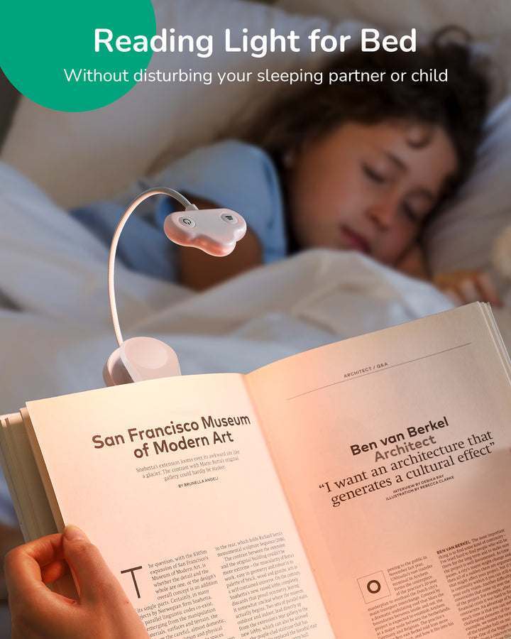 USB Rechargeable Dimmable Book Light with 3 Color Modes