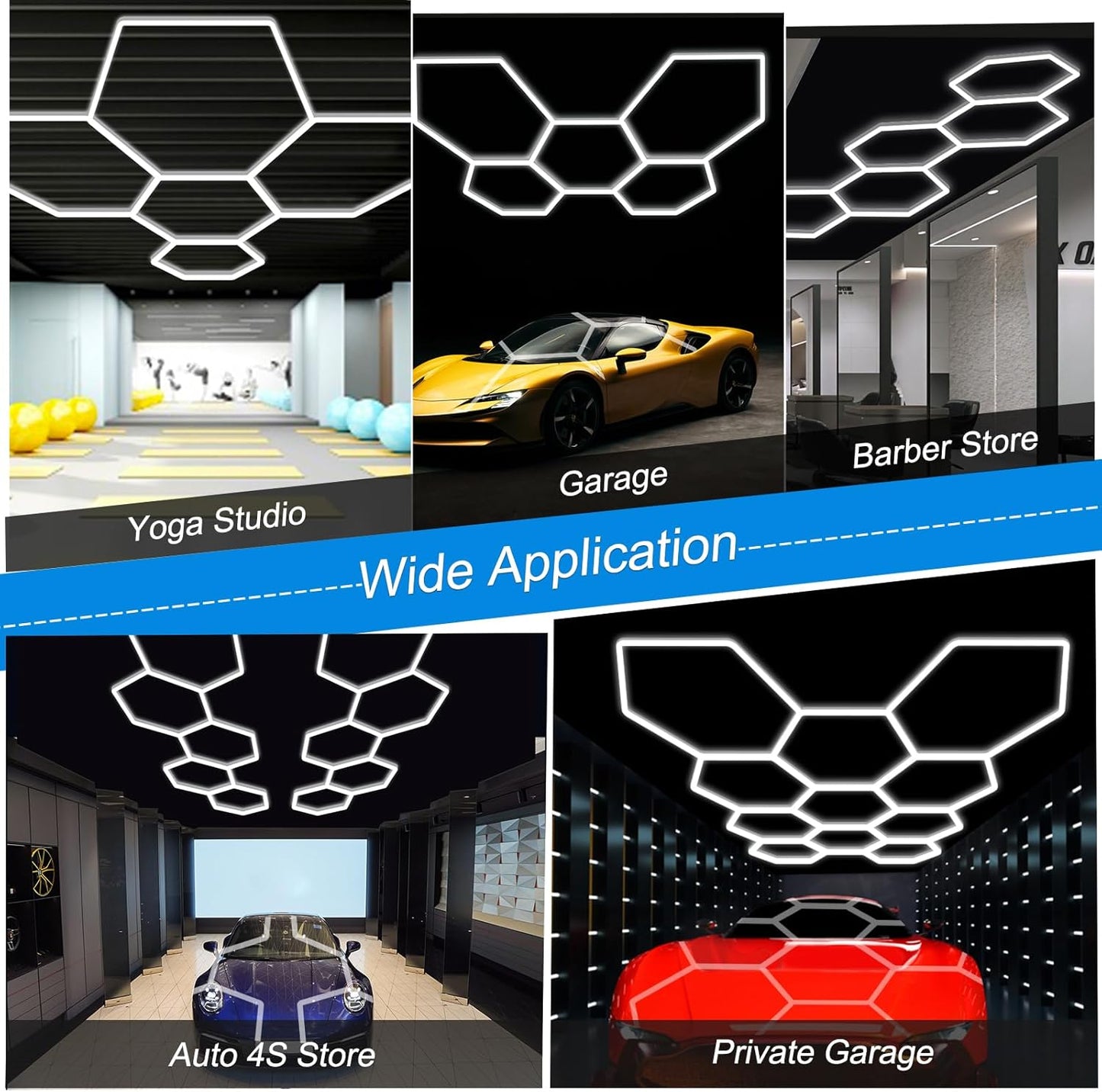 Hexagon LED Garage Light 25 Pack | 26400LM | Super Bright | 5000K