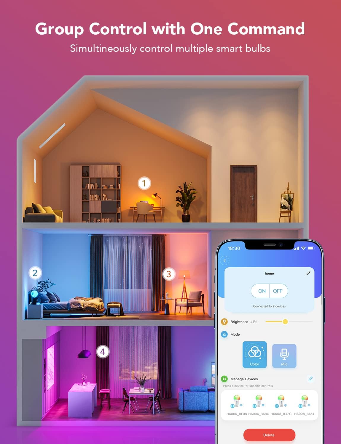 LED Smart Light Bulbs - 1000LM, Color Changing, Wi-Fi & Bluetooth