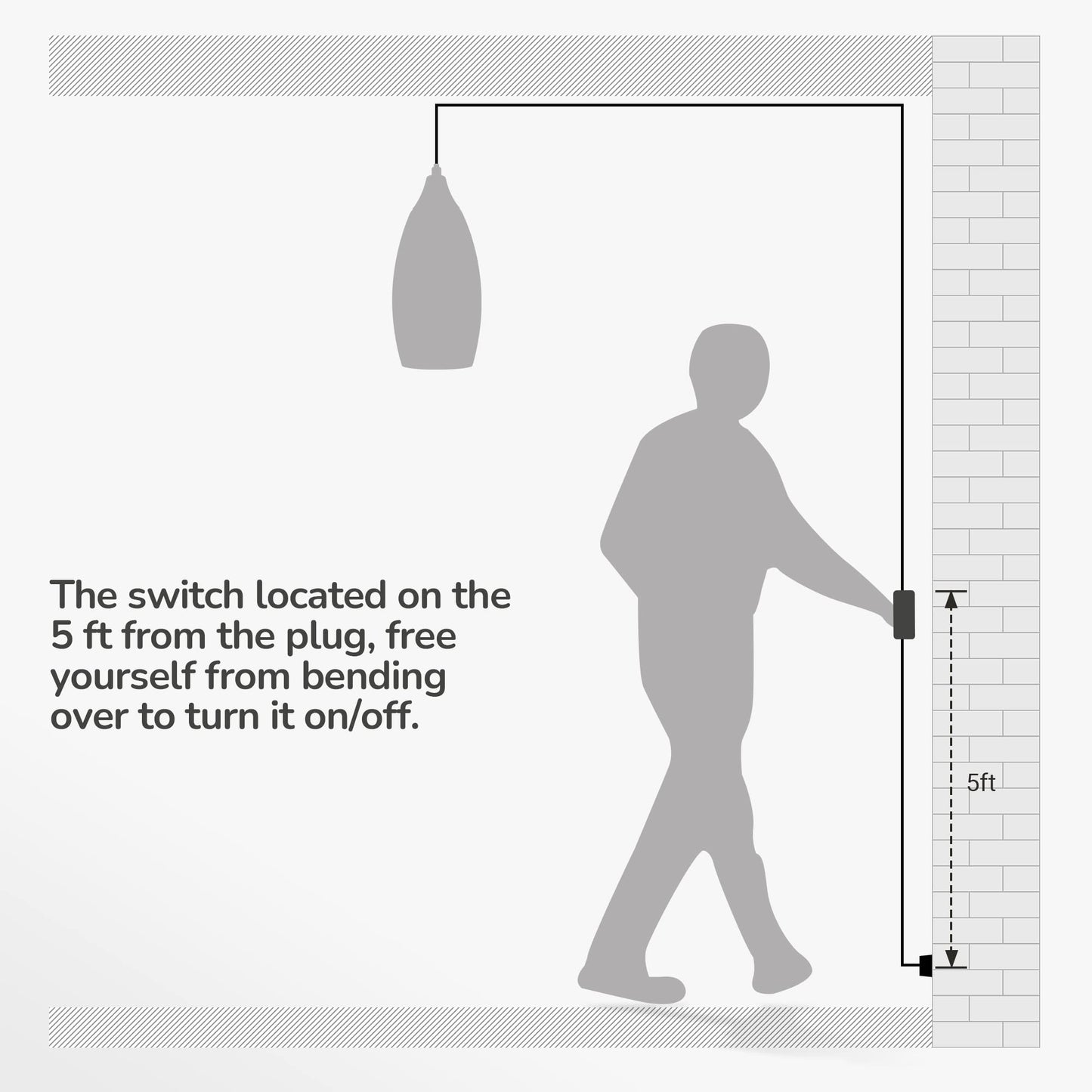 Plug in Pendant Light with 15FT Adjustable Cord