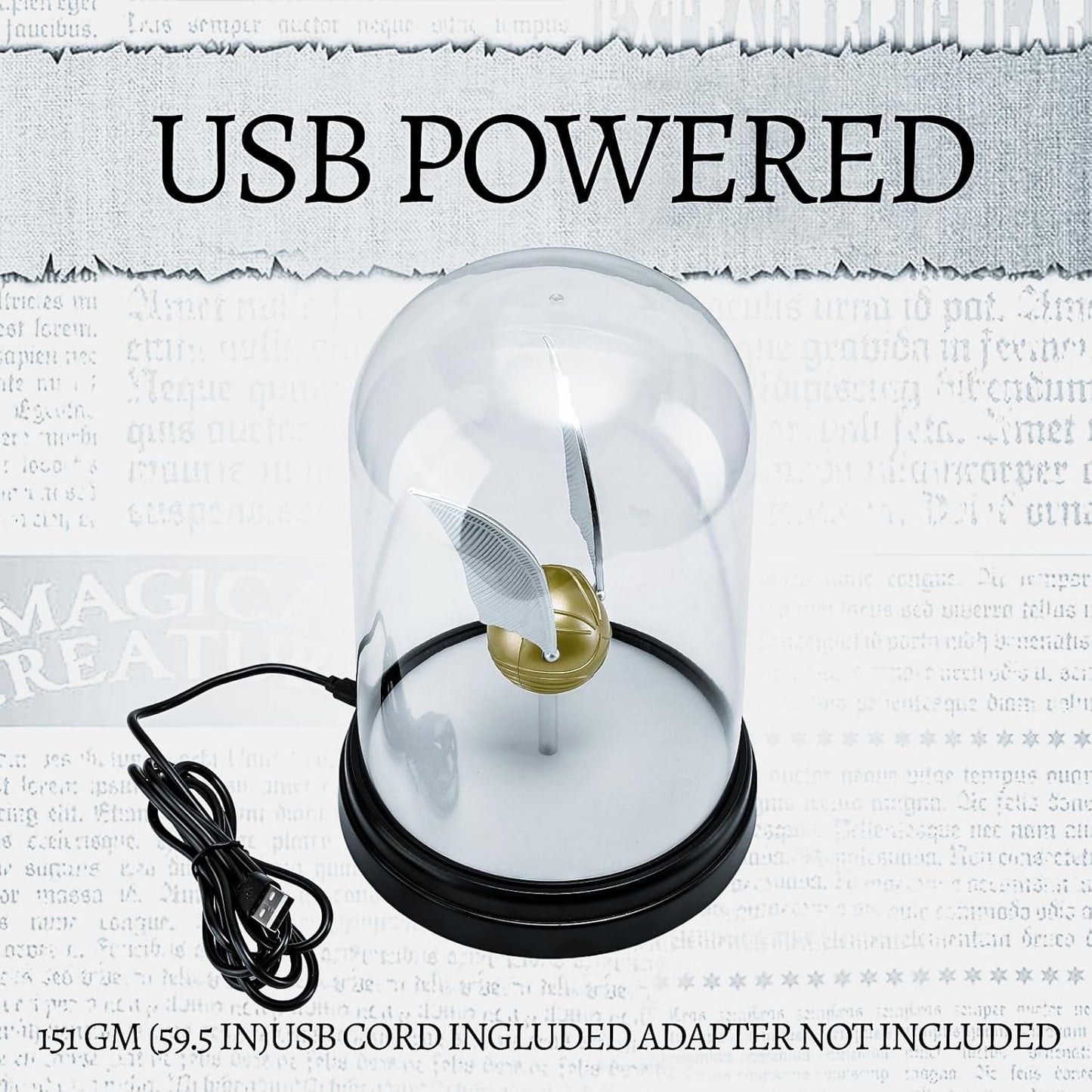 Golden Snitch Light - Desk Decor, USB-Powered Night Lamp