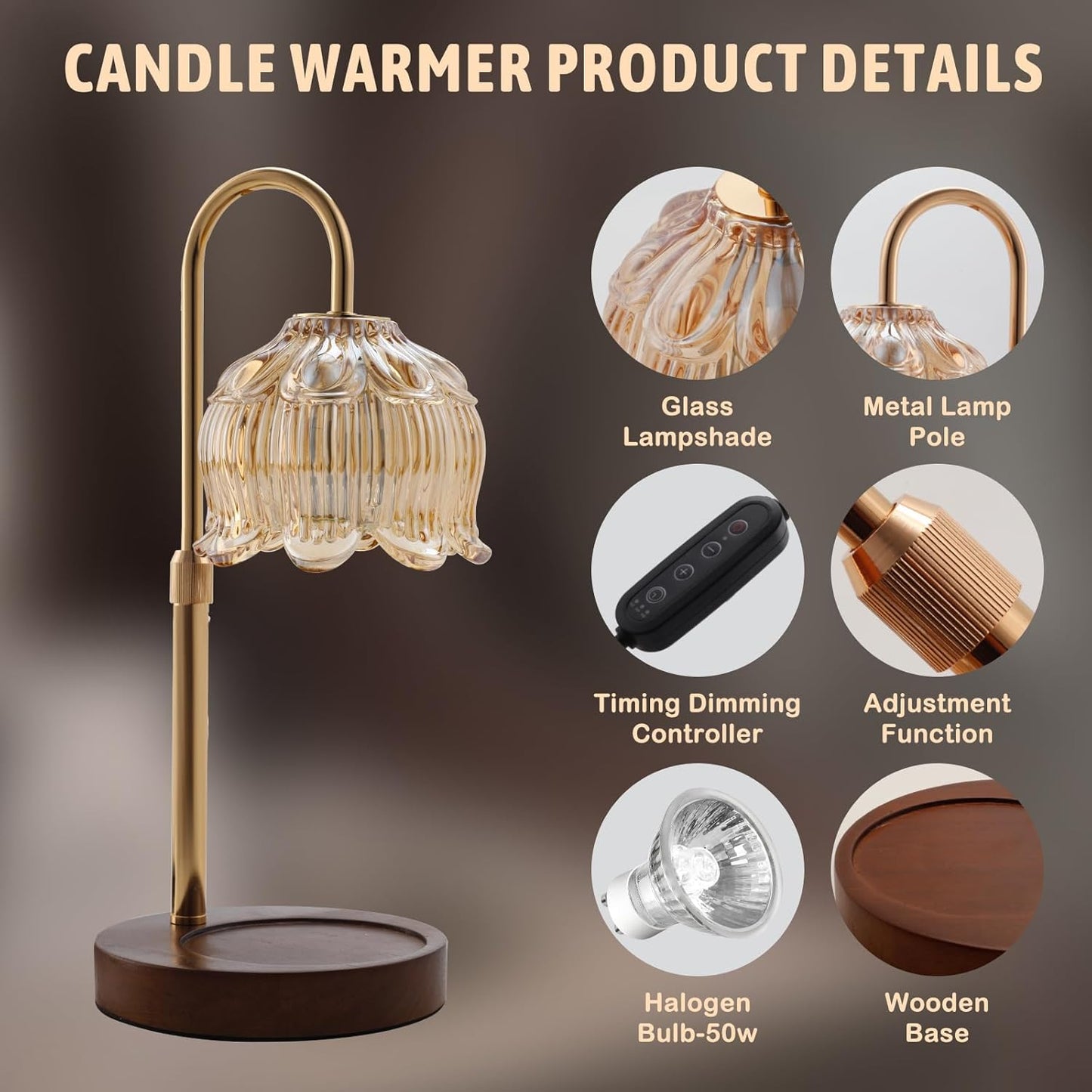 Fragrance Candle Warmer Lamp | Timer & Dimmer | Perfect Gift