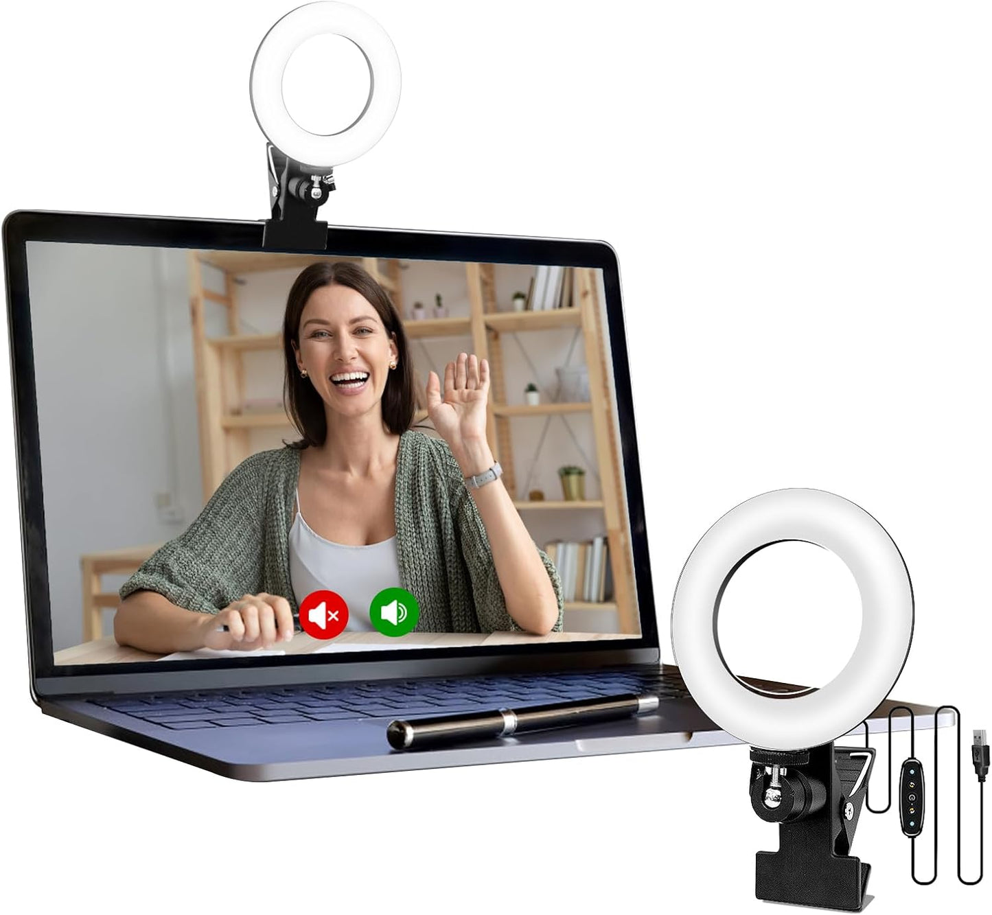Video Conference Lighting Kit - Ring Light for Monitor Clip On