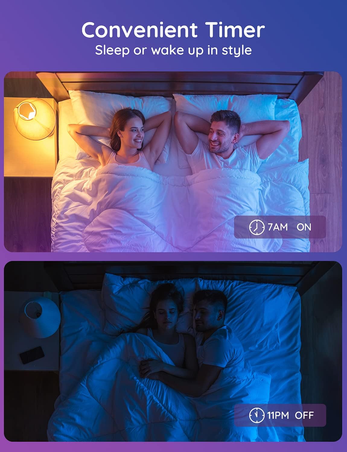 Smart Color Changing LED Light Bulbs - Alexa & Google Compatible