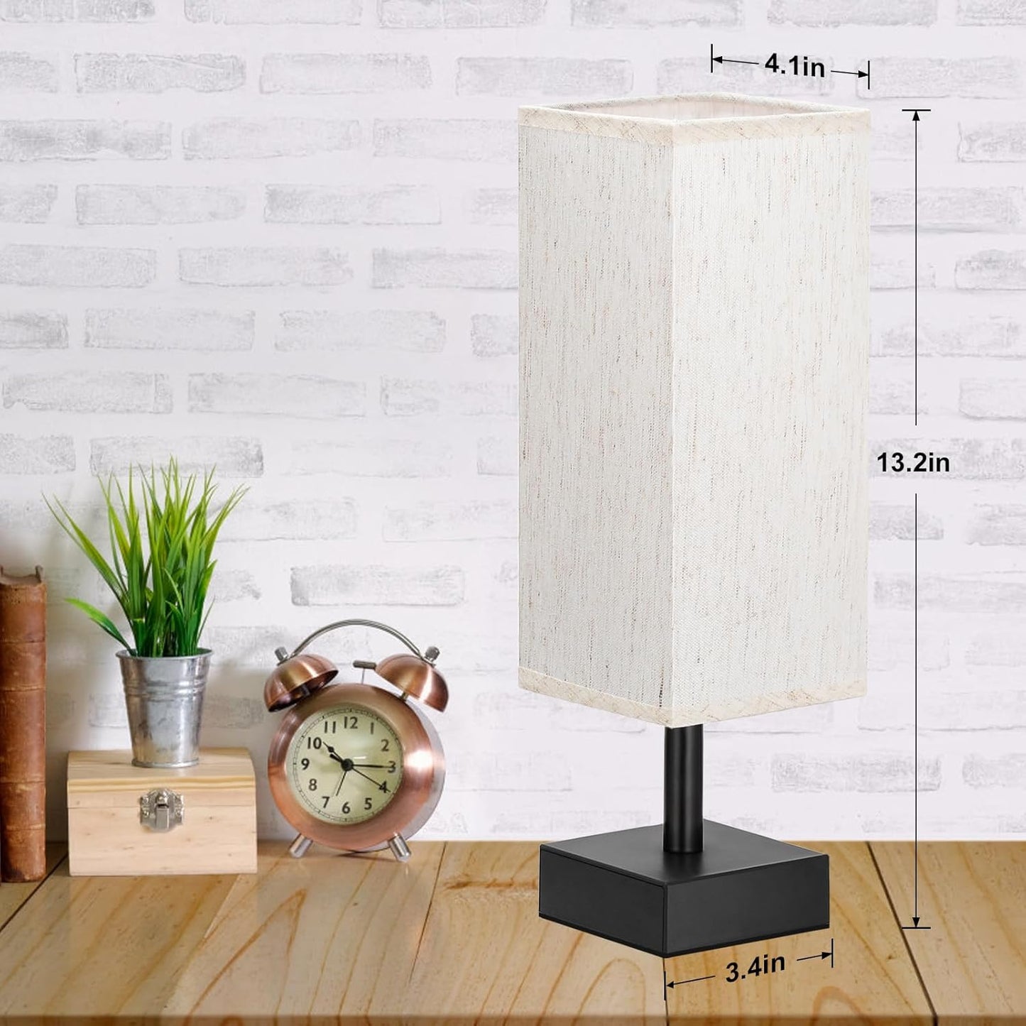 Small Table Lamp for Bedroom - Minimalist Nightstand Light - E26 Base