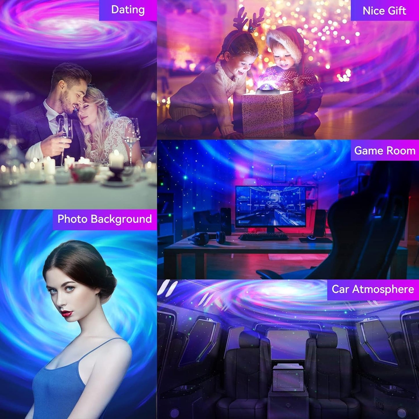 Galaxy Projector with Bluetooth Speaker | White Noise | Night Light