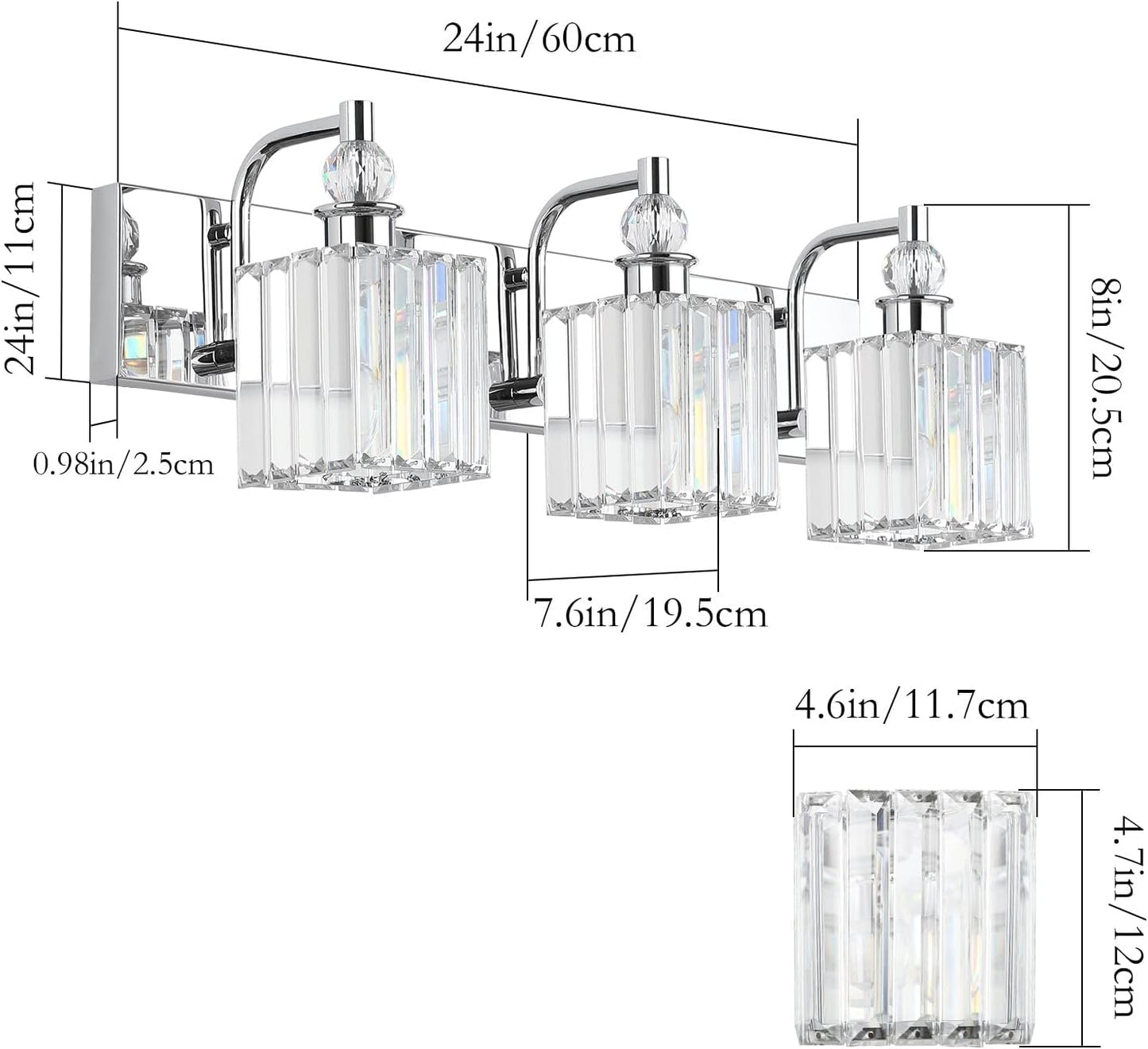Crystal Bathroom Vanity, Chrome, bathroom vanity lights, wall light