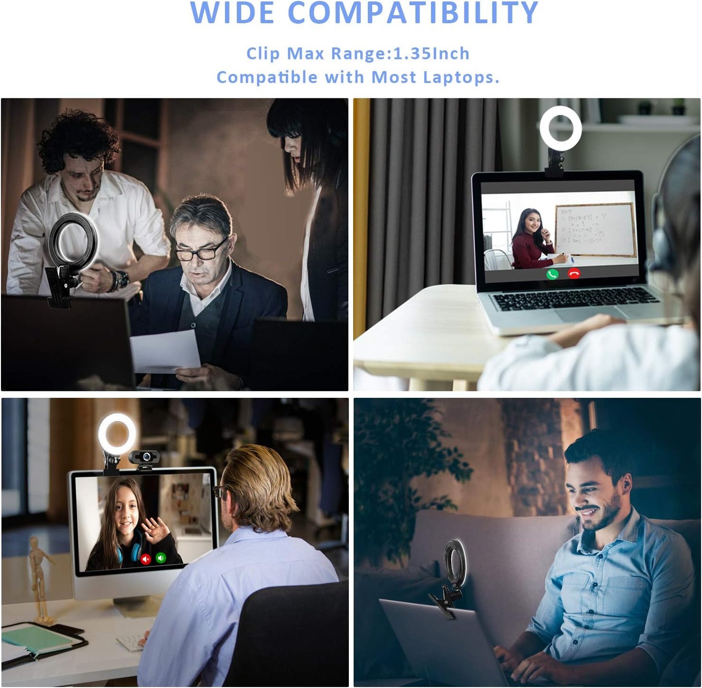 Video Conference Lighting Kit - Ring Light for Monitor Clip On