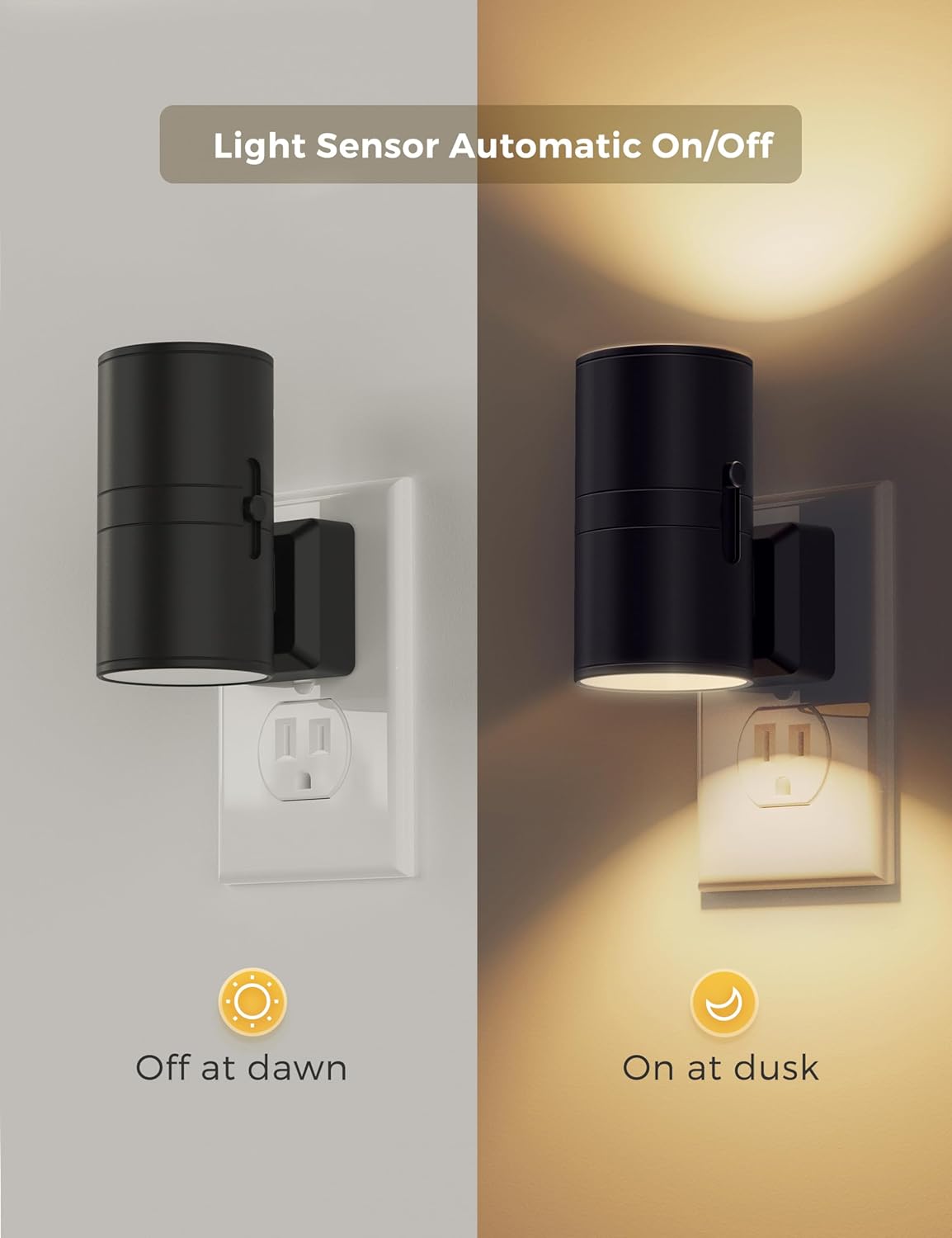 LED Night Light Plug in | Modern | Dusk to Dawn Sensor | Dimmable