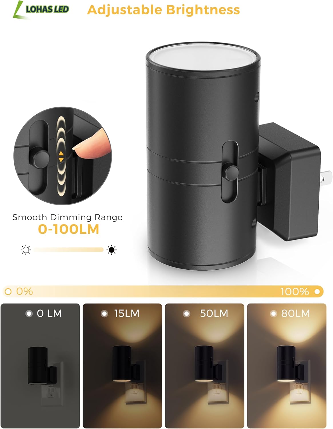 LED Night Light Plug in | Modern | Dusk to Dawn Sensor | Dimmable