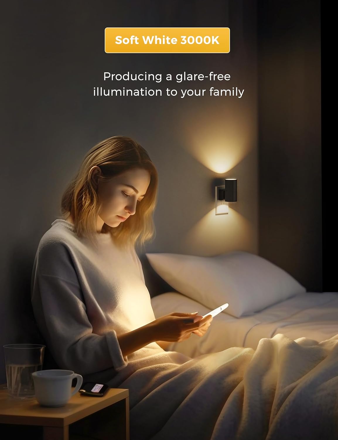 LED Night Light Plug in | Modern | Dusk to Dawn Sensor | Dimmable