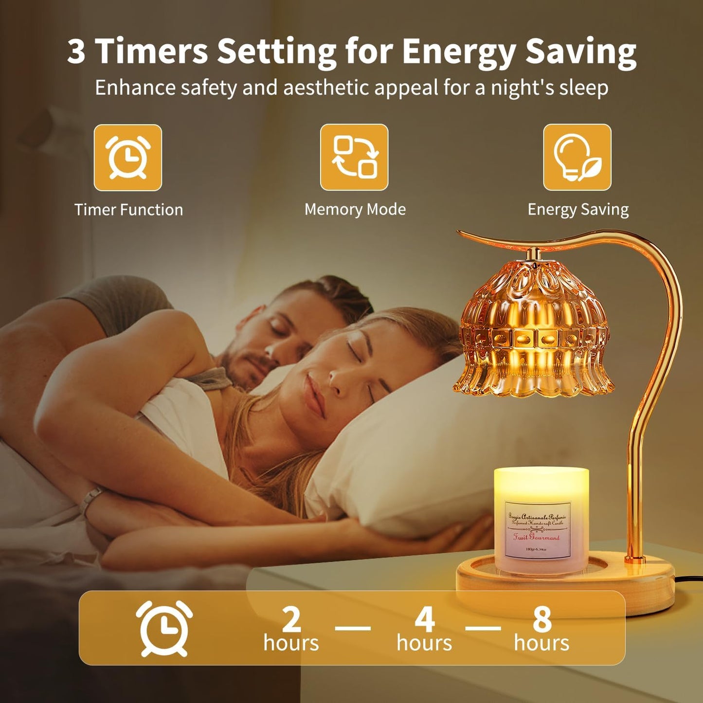 Vintage Flower Candle Warmer Lamp with Timer - Dimmable - Clear