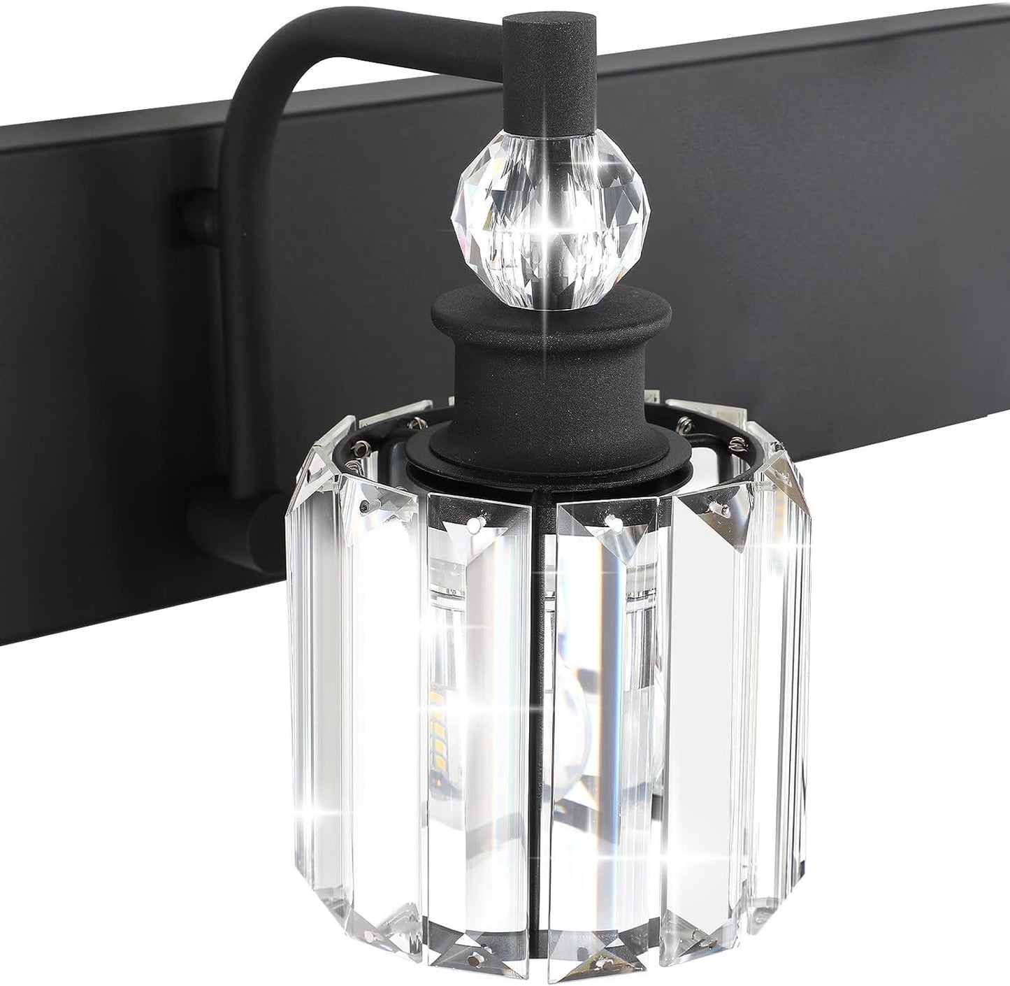 5-Light Crystal Vanity, Matte Black theluminousdecor
