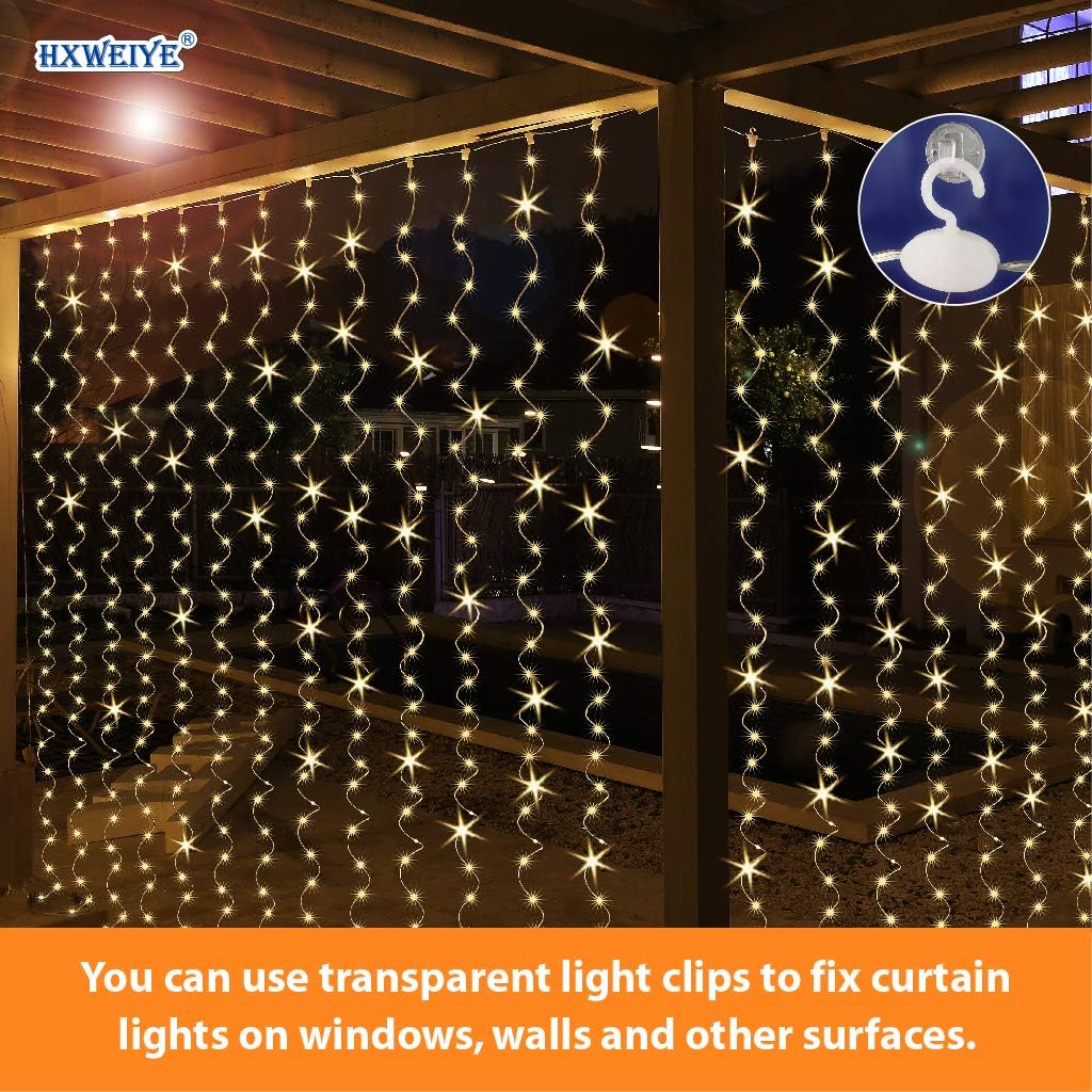 300LED Fairy Curtain Lights 9.8x9.8Ft | 8 Modes | USB Plug | Remote Control