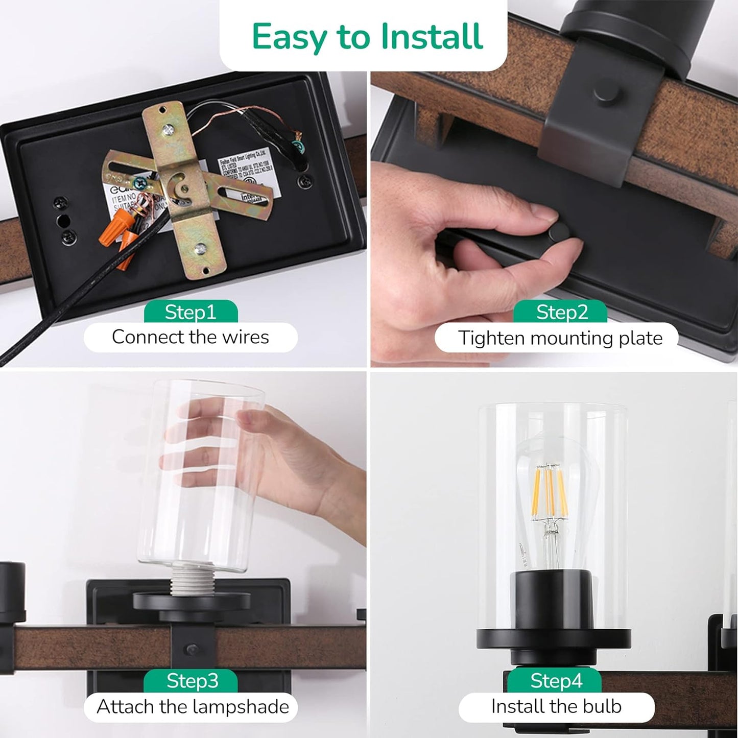 3-Light Farmhouse  Bathroom Vanity Lights Over Mirror