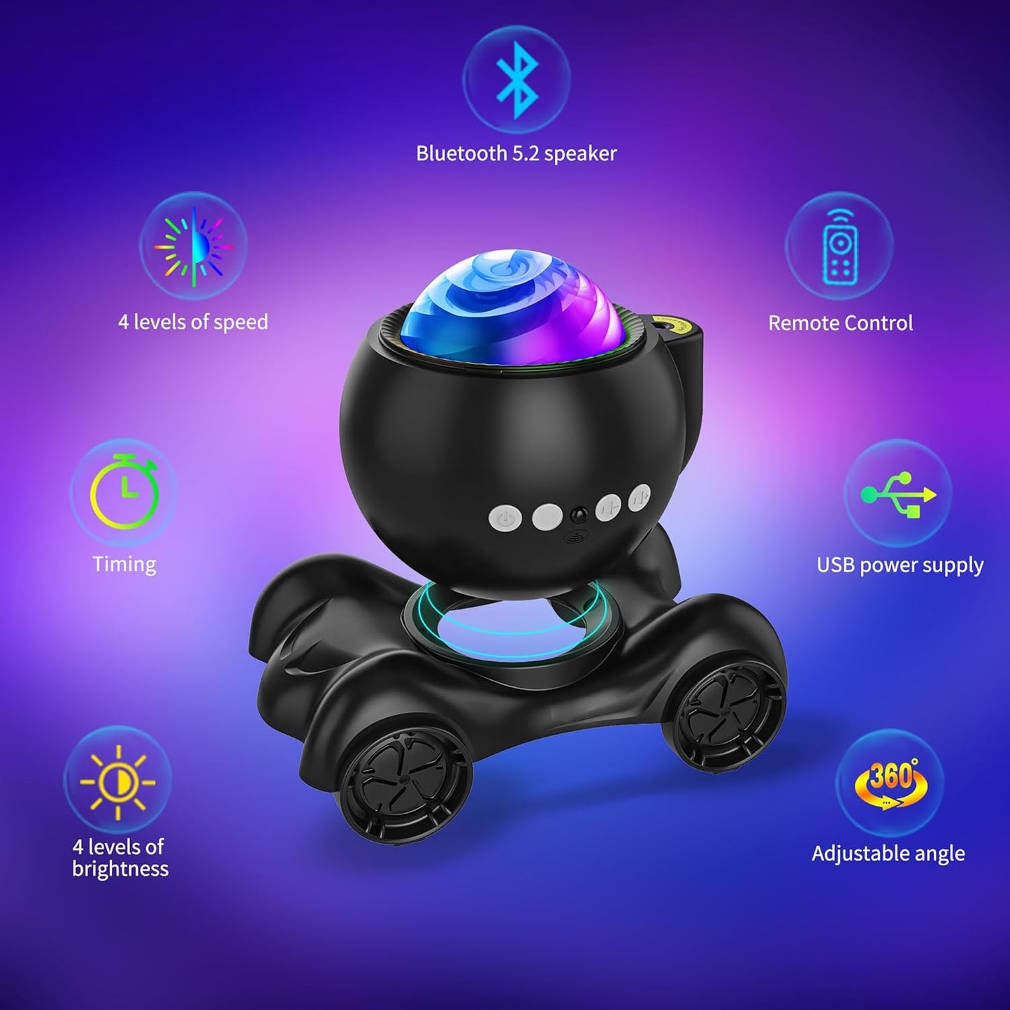 Galaxy Projector with Bluetooth Speaker | White Noise | Night Light