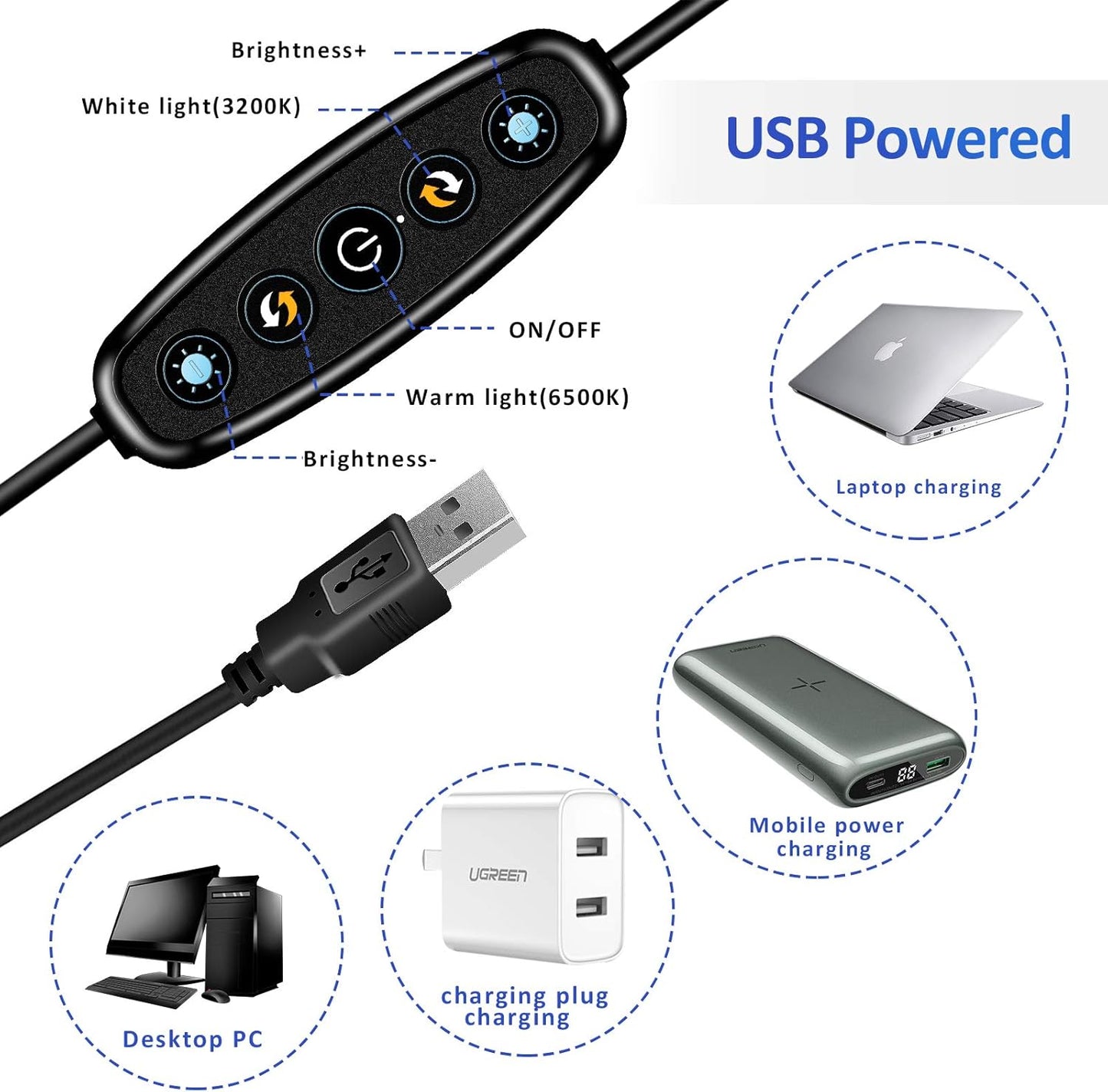 Video Conference Lighting Kit - Ring Light for Monitor Clip On