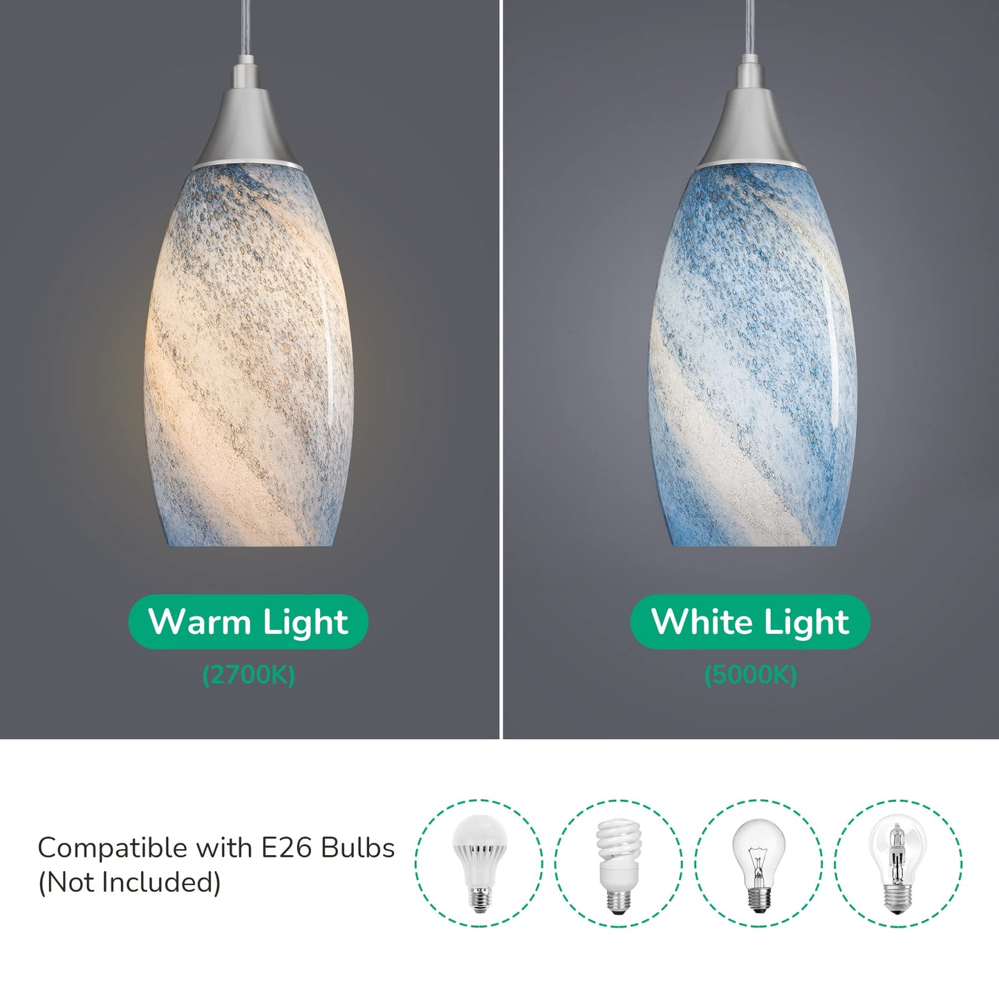Plug in Pendant Light with 15FT Adjustable Cord