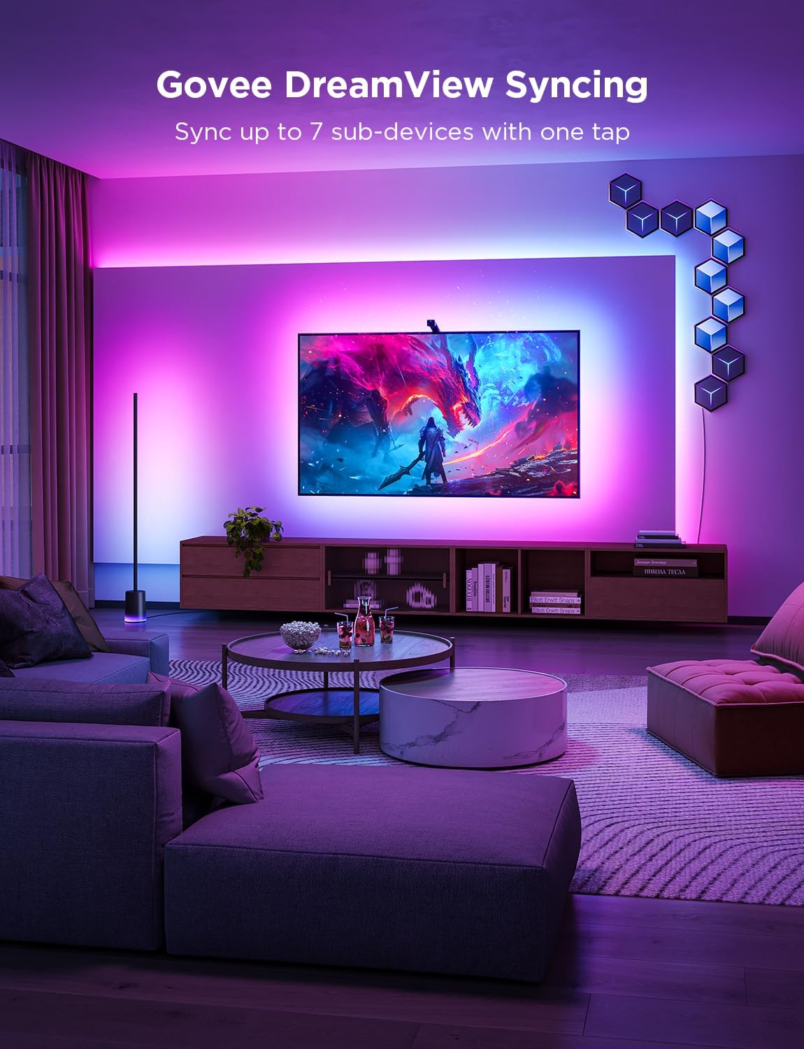 Govee TV Backlight 3 Lite - RGBICW Wi-Fi LED Strip Lights with Camera