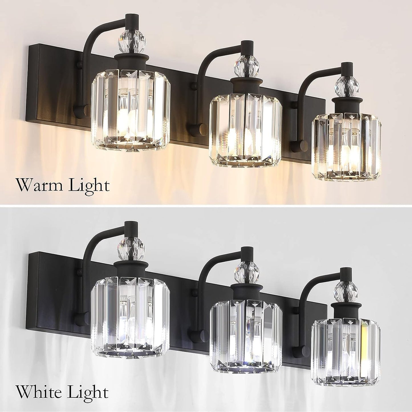 5-Light Crystal Vanity, Matte Black theluminousdecor