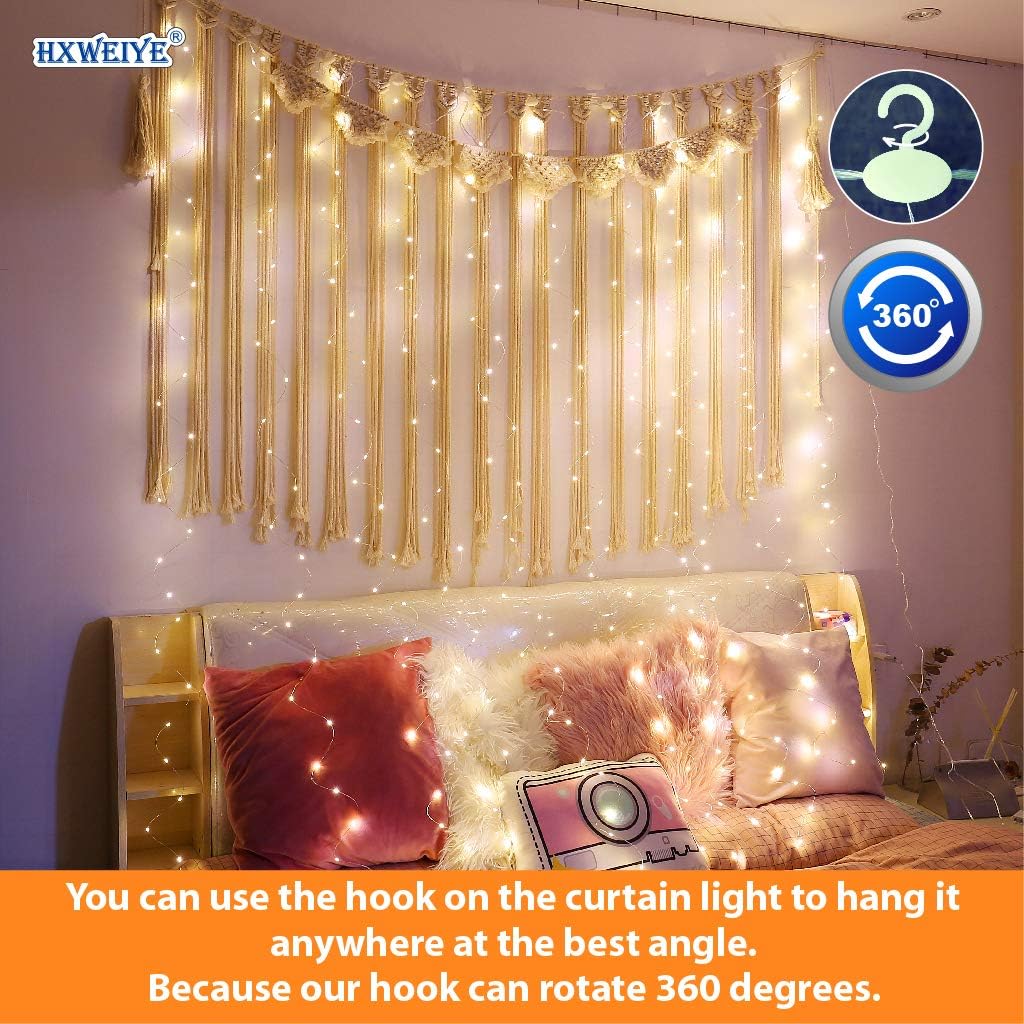 300LED Fairy Curtain Lights 9.8x9.8Ft | 8 Modes | USB Plug | Remote Control
