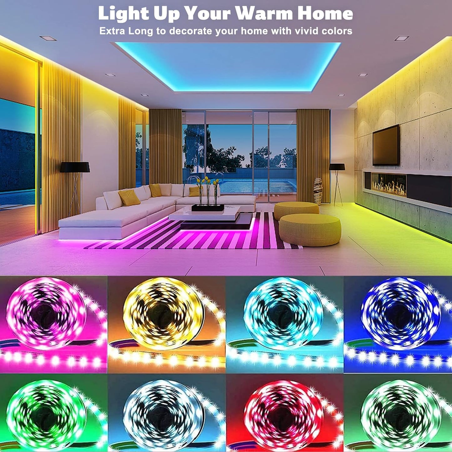 Smart RGB Led Strip Lights with 44-Key Remote