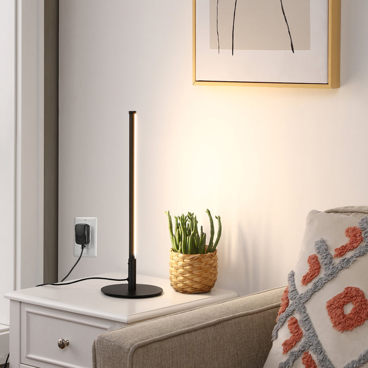 Black 6W Table Lamp with 3 Colour Temperature & Touch Controller, 1 Pack-HLTL02K
