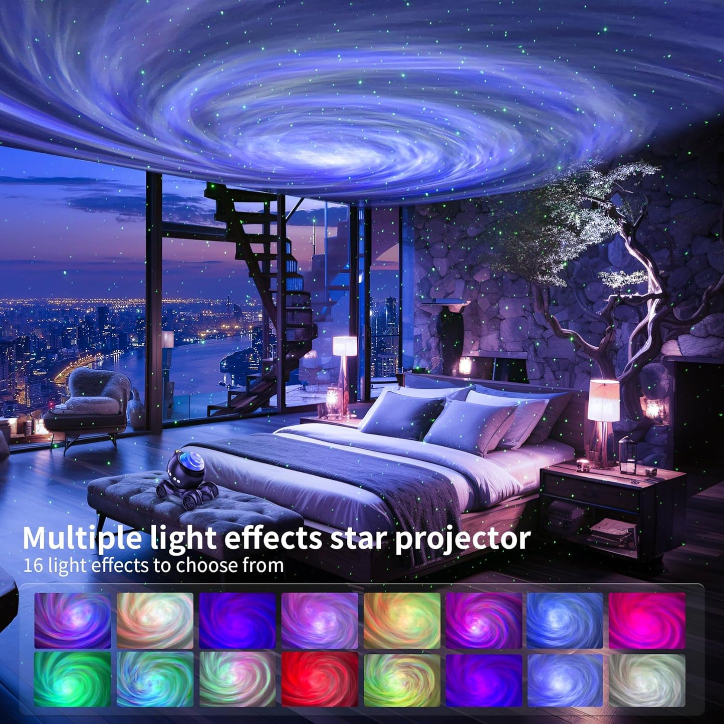 Galaxy Projector with Bluetooth Speaker | White Noise | Night Light